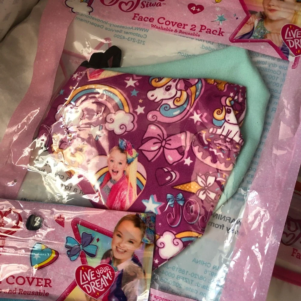 NEW kids Jojo Siwa Reusable Face Masks Bundle
